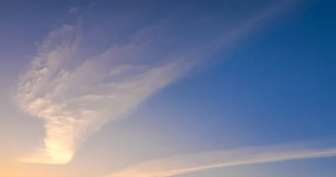Whimsical shapes cumulus clouds flying Stock Footage 118960410