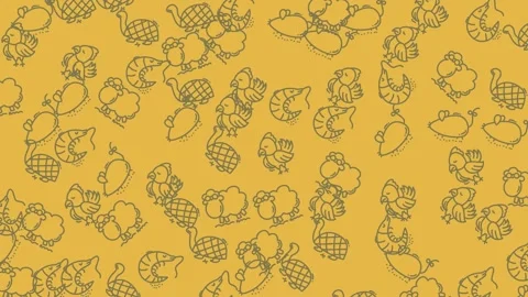 Whimsical Tea Party - A Playful Pattern of Teapots and Treats. Stock Footage 321858561