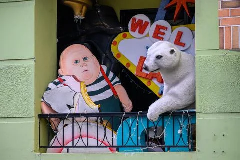 Whimsical Window Display Stock Photos
