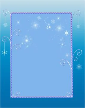 Whimsical winter border Stock Illustration