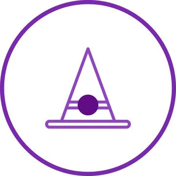 Whimsical Witch Hat Icon: A Simple Vector Illustration for Halloween Designs Stock Illustration