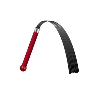 Whip with dark red handle Stock Illustration