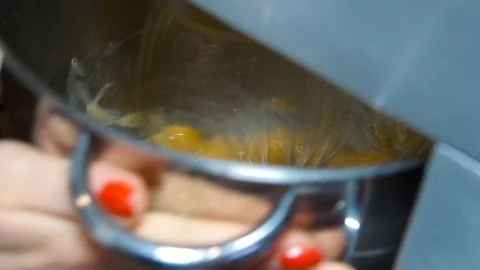 Whip eggs in the dish Stock Footage 91549048