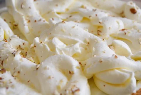Whipped cream with almonds Foto stock