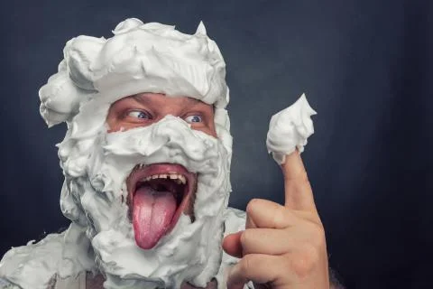 Whipped cream licker Foto stock