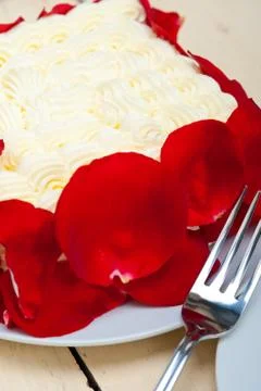 Whipped cream mango cake Stock Photos