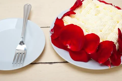 Whipped cream mango cake Stock Photos