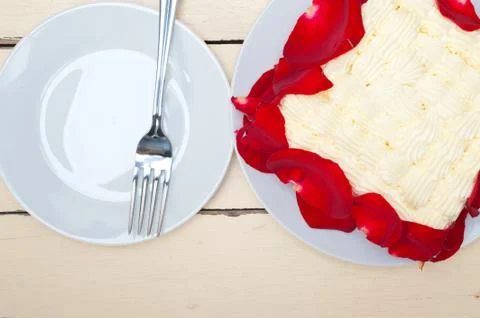 Whipped cream mango cake Stock Photos