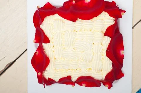 Whipped cream mango cake Stock Photos