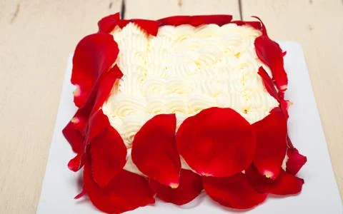 Whipped cream mango cake Stock Photos