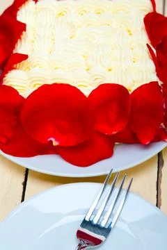 Whipped cream mango cake Stock Photos