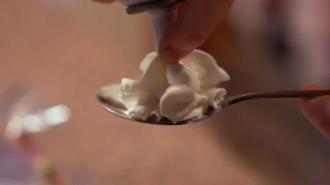 Whipped Cream Slow Motion Stock Footage 297016337
