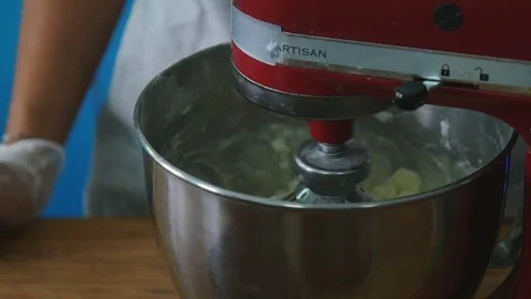 Whipping cream in Blender Stock Footage 75542448