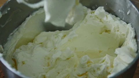 Whipping cream for cake Stock Footage 75543154