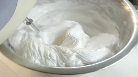 Whipping egg whites, slow motion, 4k Stock Footage 63298560