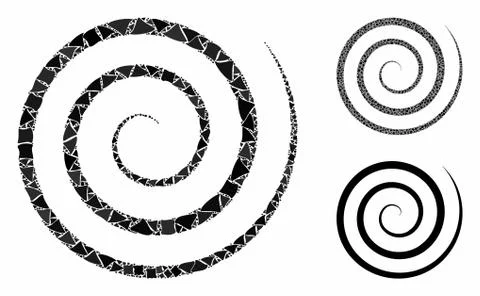 Whirl Composition Icon of Tuberous Items Stock Illustration