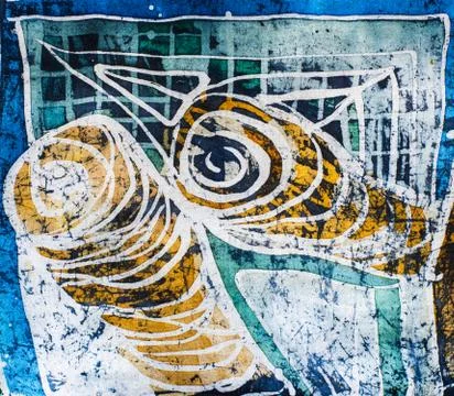 Whirl, hot batik, background texture, handmade on silk Stock Illustration