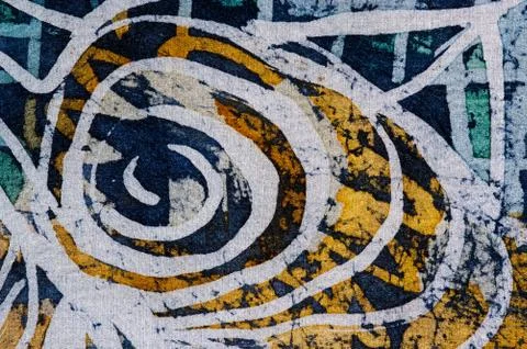 Whirl, hot batik, background texture, handmade on silk, abstract surrealism Stock Illustration