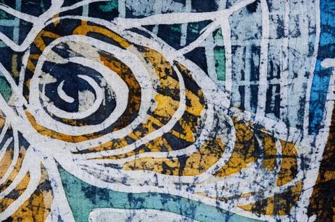 Whirl, hot batik, background texture, handmade on silk, abstract surrealism  Stock Illustration