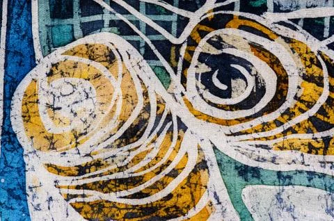 Whirl, hot batik, background texture, handmade on silk, abstract surrealism Stock Illustration