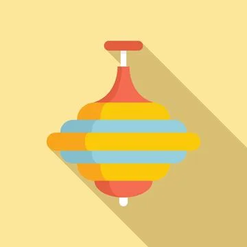 Whirligig toy icon flat vector. Top spinning game Stock Illustration