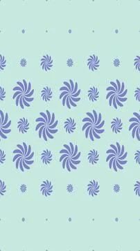 Whirling blue botanical forms repeat over a soft mint green ground, creatin.. Stock Illustration