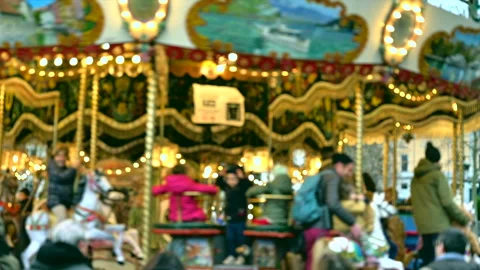 Whirling Carousel at the Fair | Blurred Motion Stock Footage 232797782