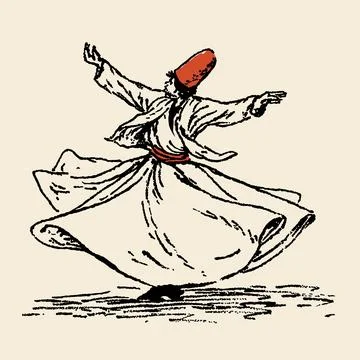 Whirling derwish Stock Illustration