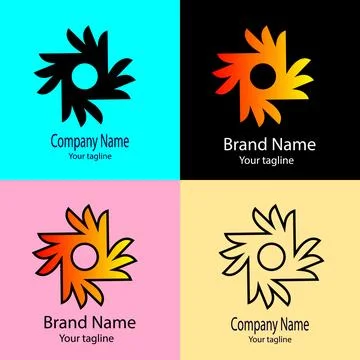 Whirling Petals logo Stock Illustration