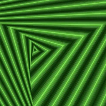 Whirling sequence with green triangle forms Illustrazione stock