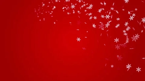 Whirling snowflakes Red background Stock Footage 55882231