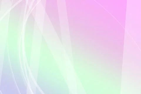 Whirling translucent light ribbons drift over pastel green, pink, and laven.. 스톡 일러스트
