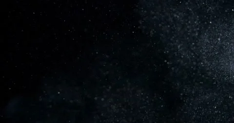 Whirlpool of Mixed Particles of Dust, Flour, Debris, Flying on Black Background Stock-Footage 221542248
