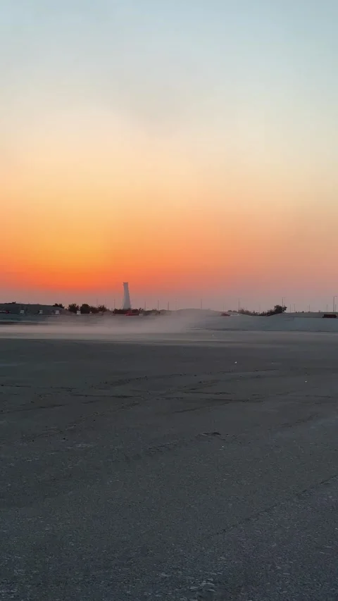 Whirlwind and dust devil in desert eroded ground are natural disasters caused by Stock Footage 281944992