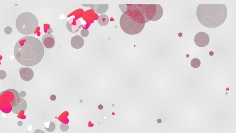 Whirlwind of hearts on a transparent background Video stock 220004811