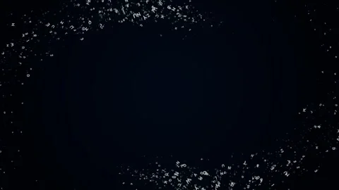 A whirlwind of letters appears on a dark background. Abstract background Stock Footage 318022616