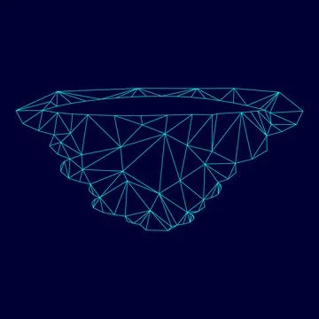 Whirlwind in low poly triangulation triangulated polygonal electric cyan bl.. Stock Illustration