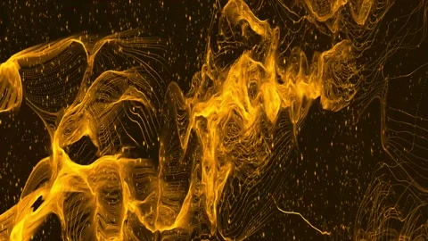 Whirlwind particles abstract background widescreen orange Video stock 198742870