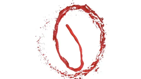 Whirlwind of red liquid like car paint on white background. Beautiful colored Stock Footage