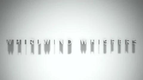 WHIRLWIND WHISPERS 3D title animation with shadows on a white background 動画素材 296778004