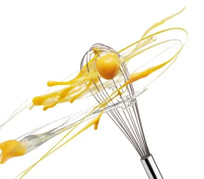 Whisk with eggs Stock Photos