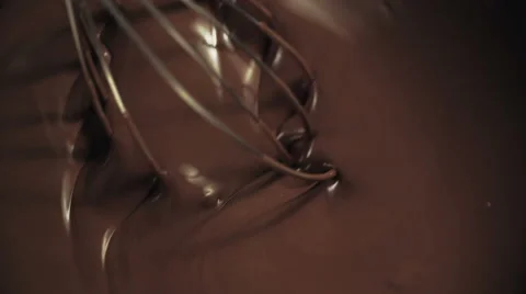 Whisk Hot Melted Chocolate Stock Footage 51595635