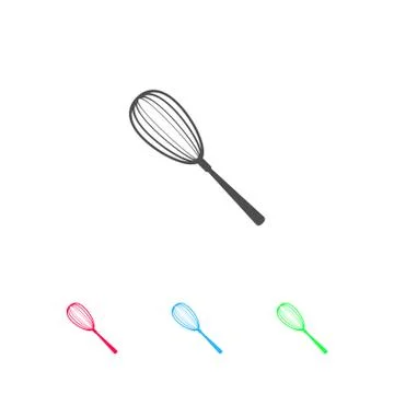 Whisk icon flat. Stock Illustration