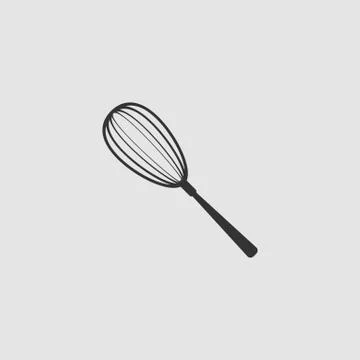 Whisk icon flat. Stock Illustration