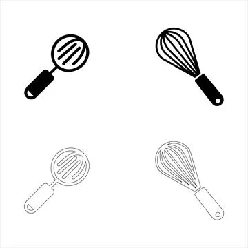 Whisk icons set Stock Illustration