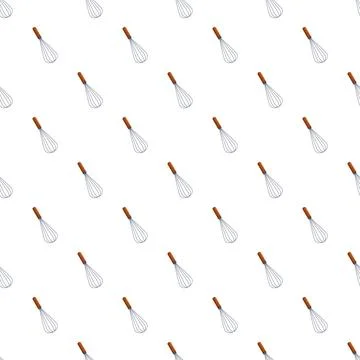 Whisk kitchen tool seamless pattern background for cooking Stock Illustration