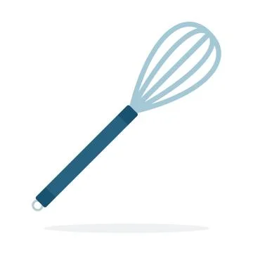 Whisk for whipping vector flat material design isolated object on white Illustrazione stock