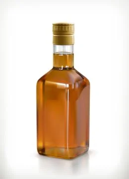 Whiskey, alcohol drink in bottle vector icon Stock Illustration