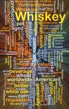 Whiskey background concept glowing Illustrazione stock