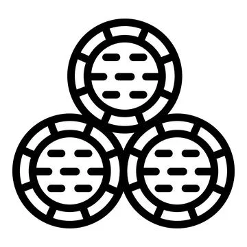 Whiskey barrel stack icon, outline style 库存插图